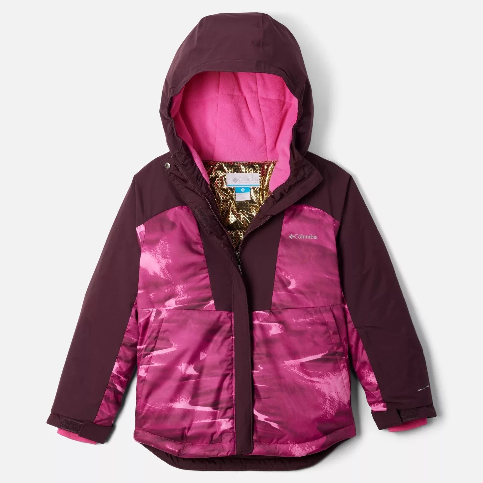 Columbia Women's Pink Ice Windblown/Moonvista Mighty Mogul III Waterproof Ski Jacket - Warm Winter Snowboarding Coat for Outdoor Mountain Adventures