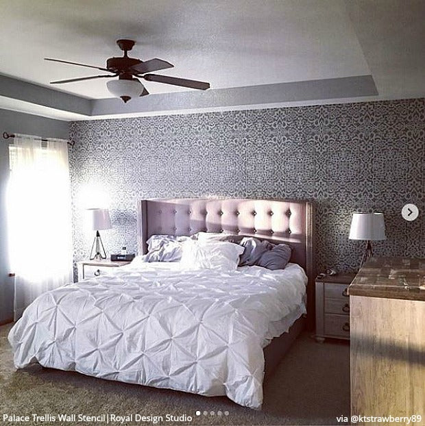 Palace Trellis Moroccan Wall Stencil - DIY Home Decor, Arabic Pattern Template for Painting, Wall Art, Furniture & Crafts - Perfect for Bedroom, Living Room, and Boho Style Interior Design