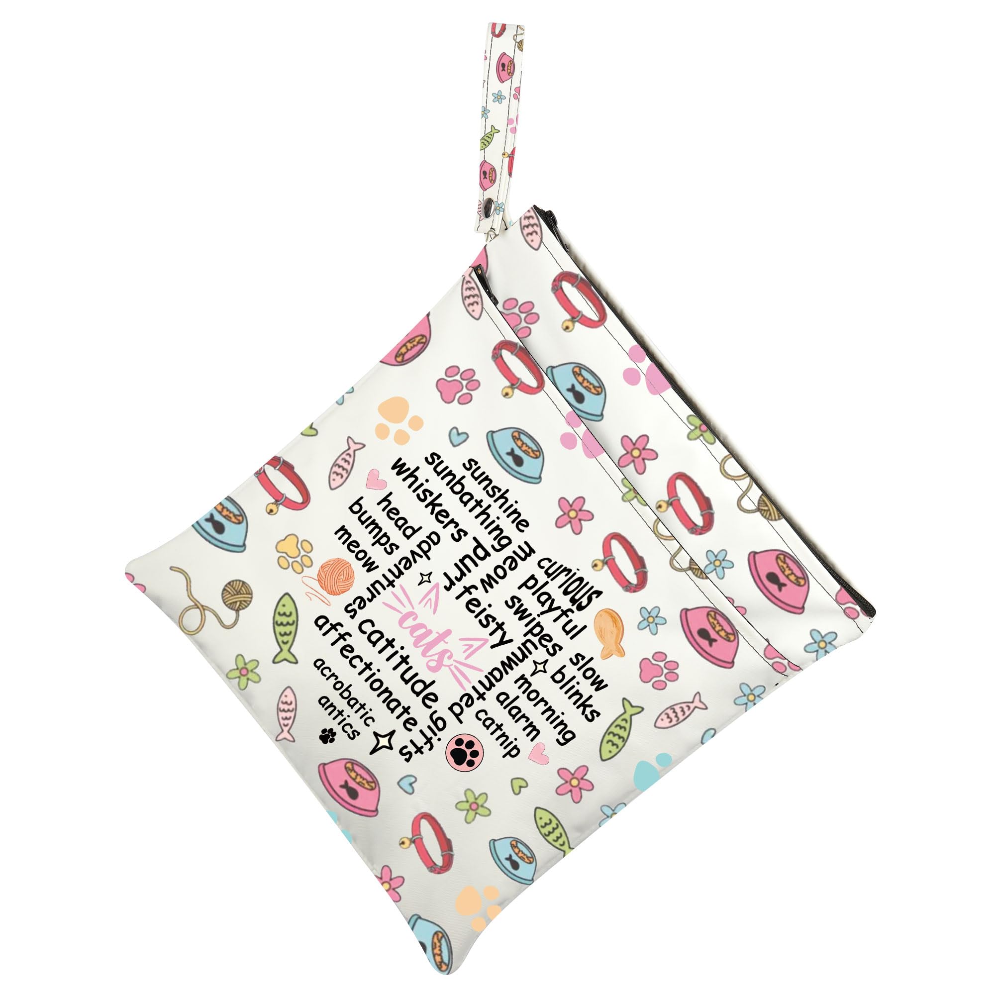 Waterproof Cat Mom Wet Bag with Zipper - Travel, Beach & Daycare Essentials for Cat Lovers | Perfect Gift for Cat Owners & Workout Gear | Durable Dry Bag for Pet Care & Outdoor Activities