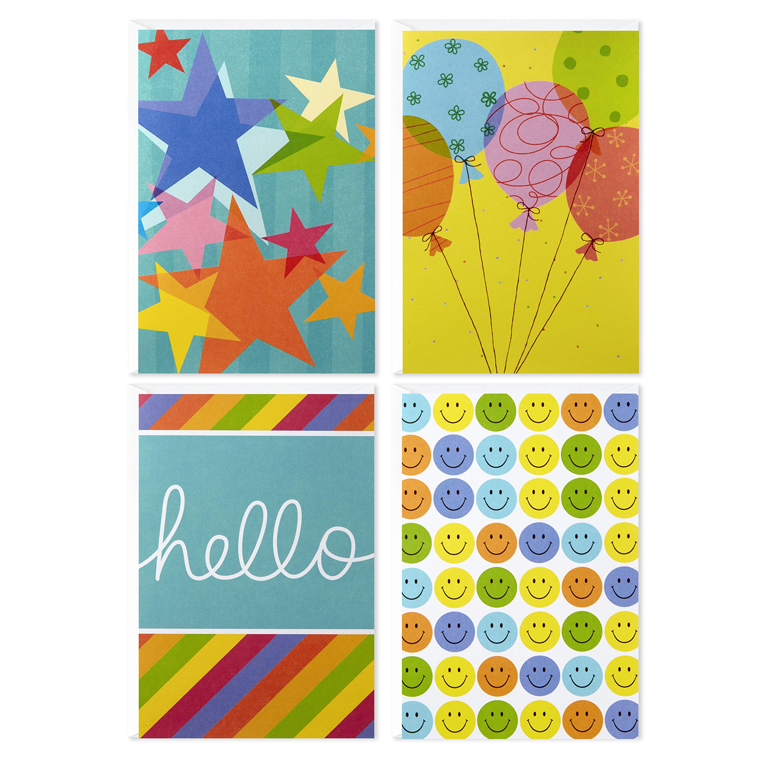 Hallmark Assorted Blank Greeting Cards with Envelopes - 12 Cheerful Designs for Birthday, Thank You & More - Perfect for Home, Office & Special Occasions