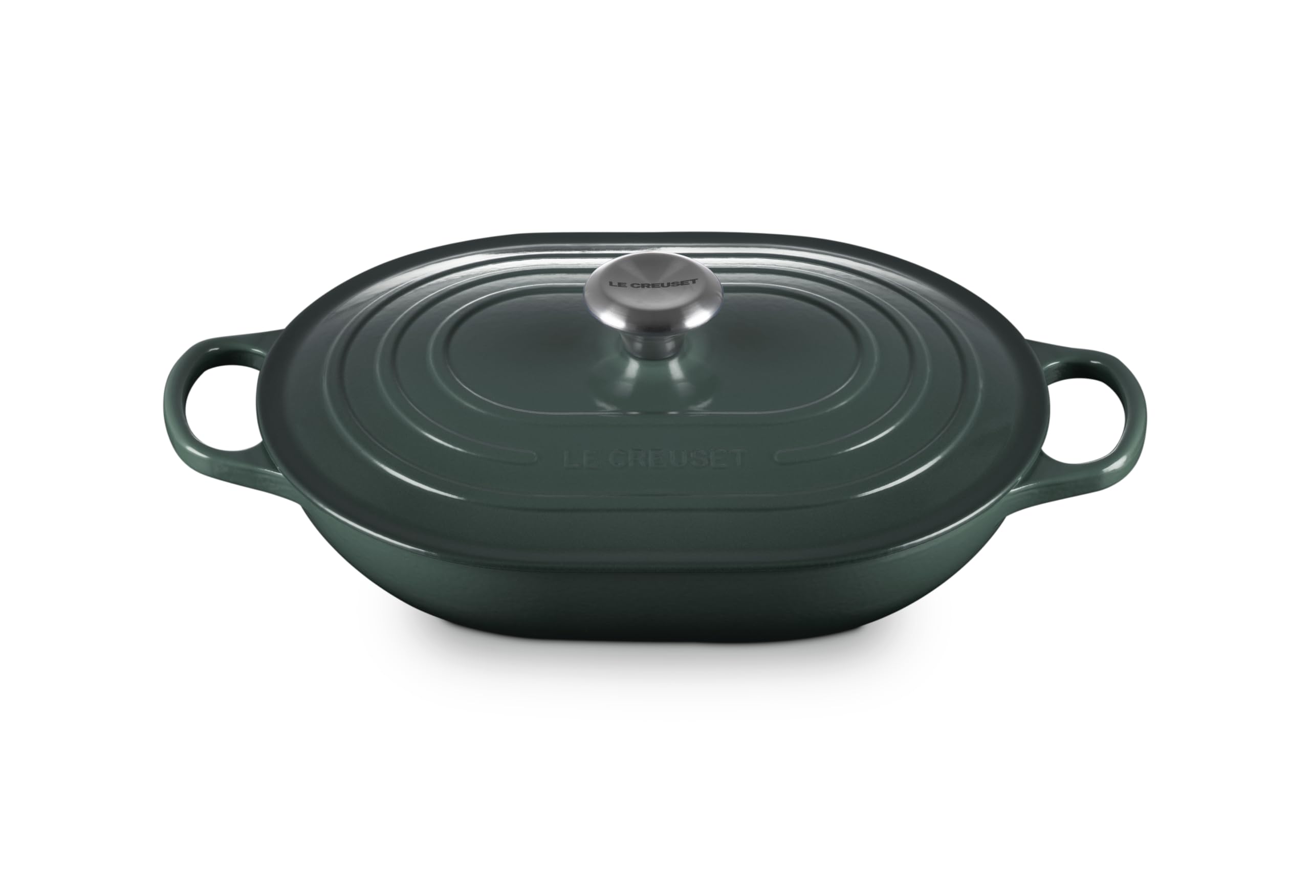Le Creuset Signature Enameled Cast Iron Oval Casserole with Lid - 3.75 Quart, Artichaut Green - Perfect for Braising, Roasting & Serving Dishes Family Style