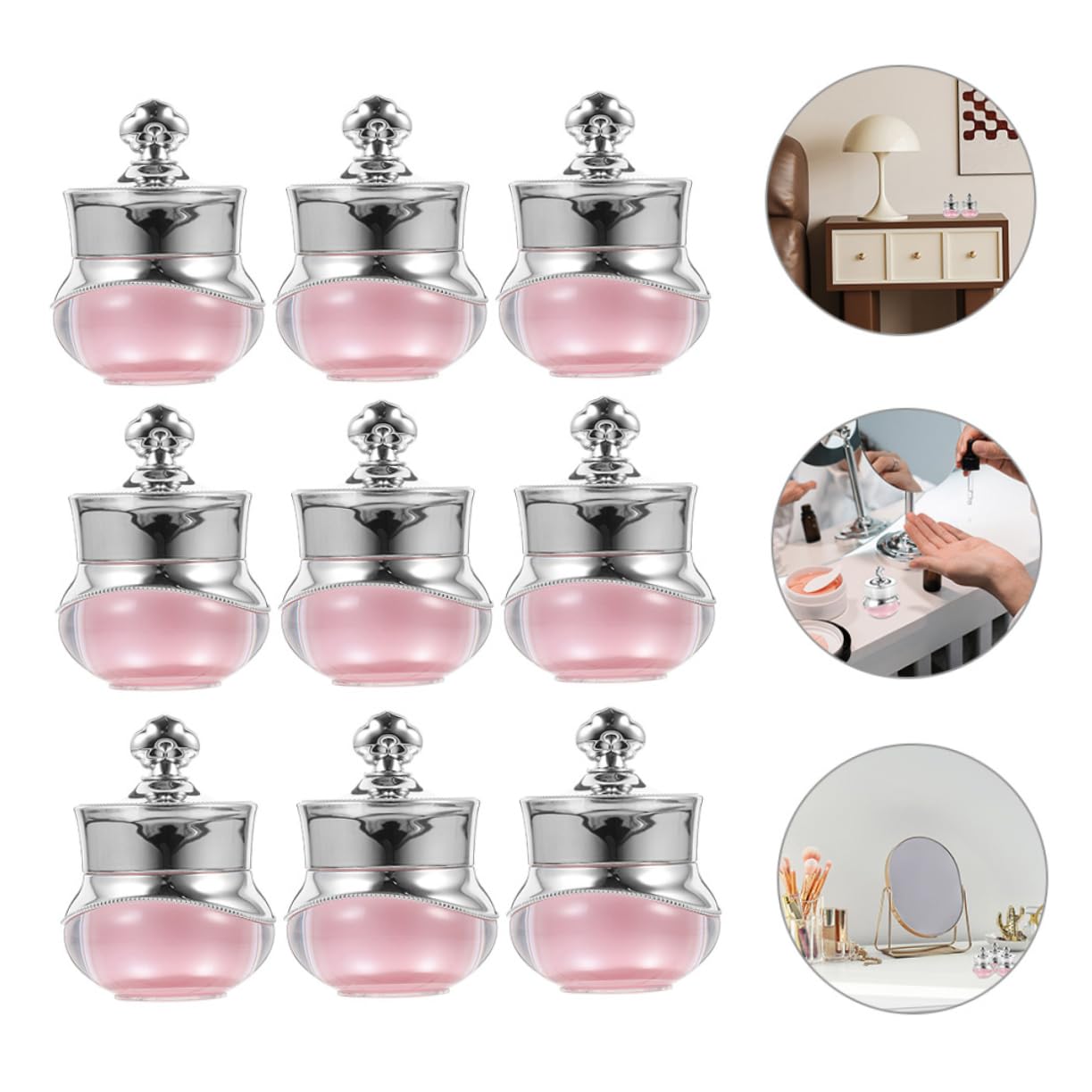 FRCOLOR Acrylic Cream Jars with Lids - 18 Pack for Travel & Cosmetics Storage