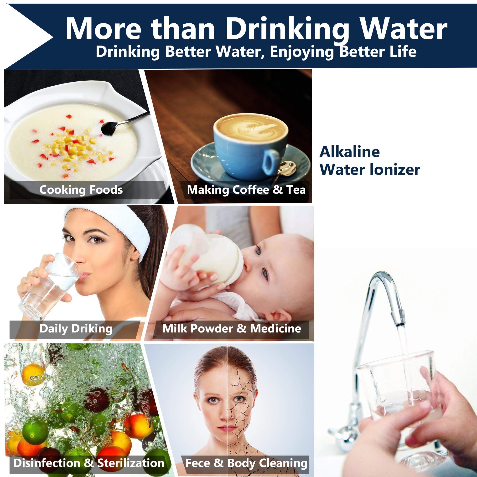 Premium Alkaline Water Ionizer Machine -500mV ORP, pH 3.5-10.5 Adjustable, 7 Water Settings, 8000L Filter Capacity, Auto-Cleaning & Voice Control (Silver) | Home & Office Hydration, Detox, Healthy Drinking Water Solution