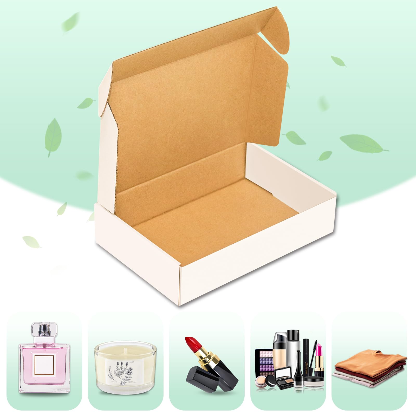 50 Pack Small White Corrugated Mailer Shipping Boxes 6x4x2 Inches - Perfect for Ecommerce, Amazon FBA & USPS Package Shipping