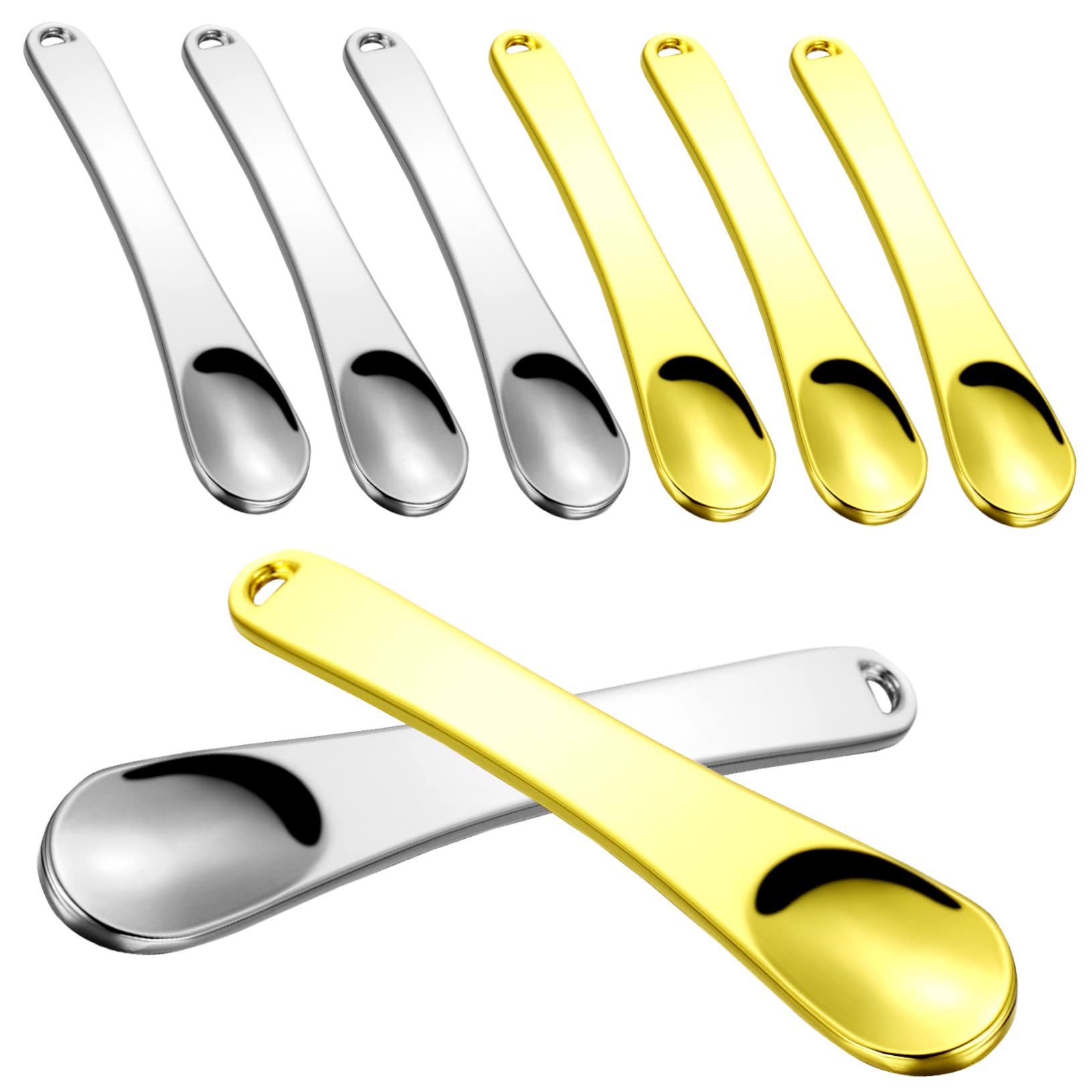 8pcs Metal Makeup Spatula Set - Mini Beauty Scoop for Cream & Skincare
