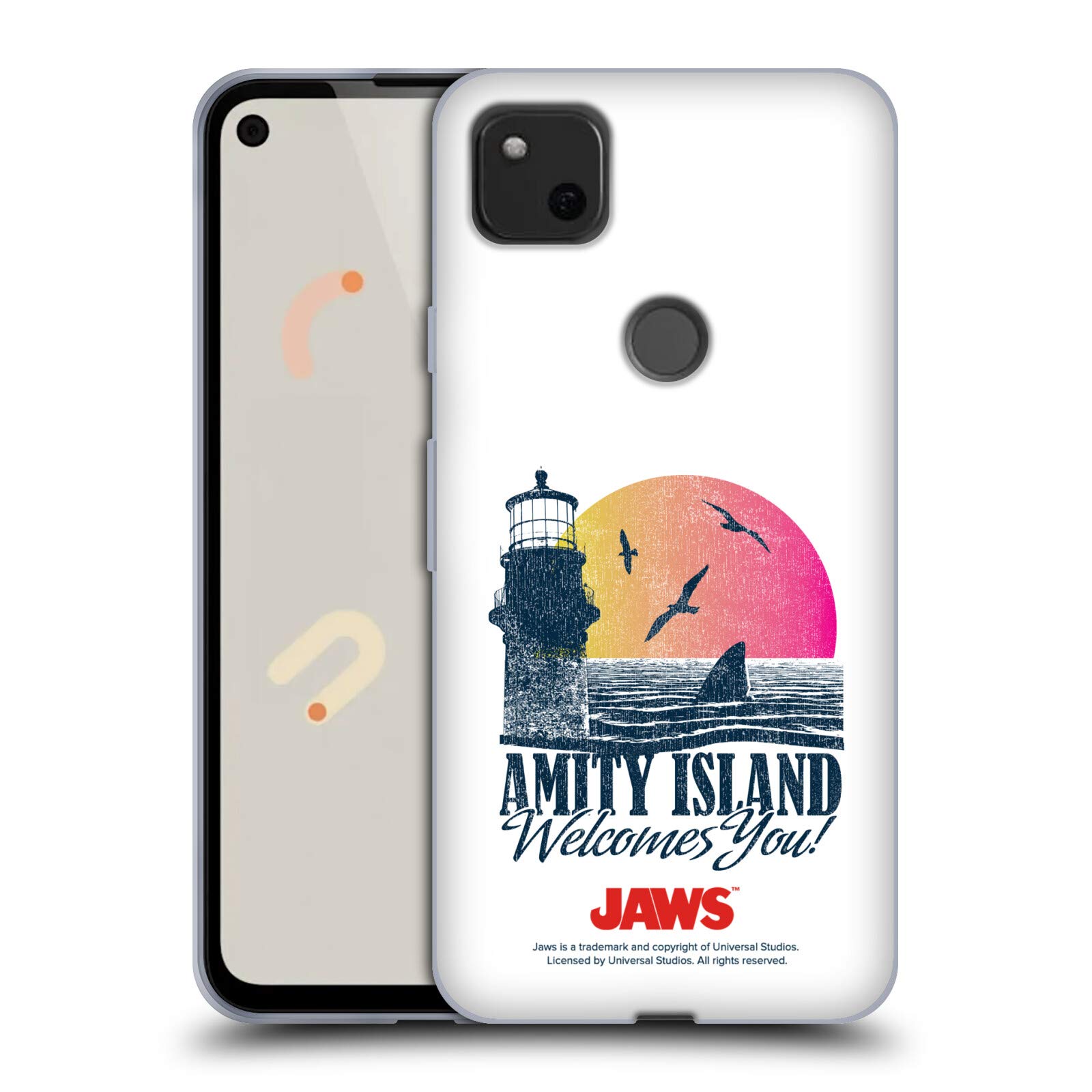 Jaws Amity Island Case for Google Pixel 4a - Soft Gel Cover for Movies Fans