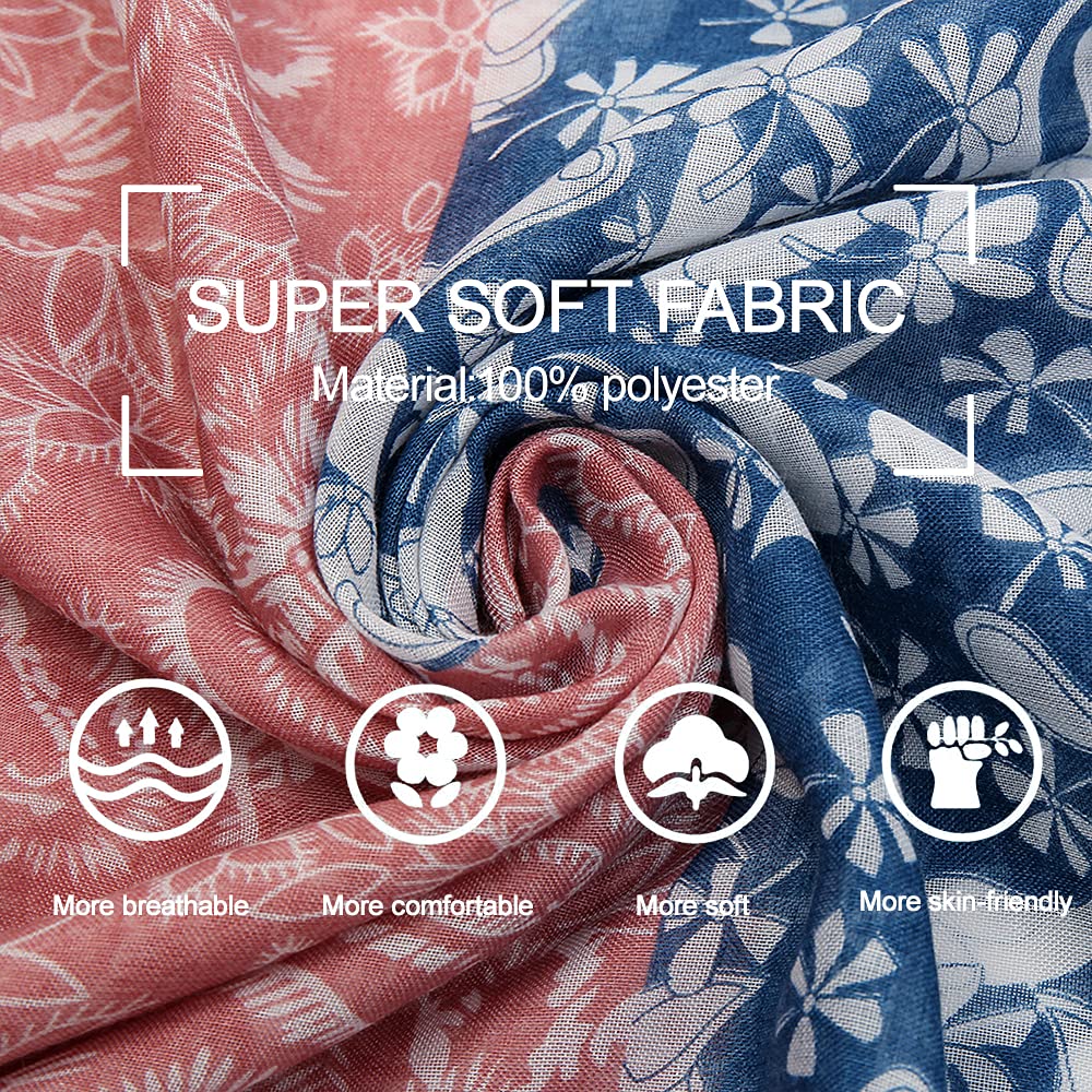 Boho Scarf for Women - Lightweight Floral Printed Shawl Wrap with Fringe for Fall & Winter | Perfect for Layering, Outdoor Activities, and Fashion Accessories