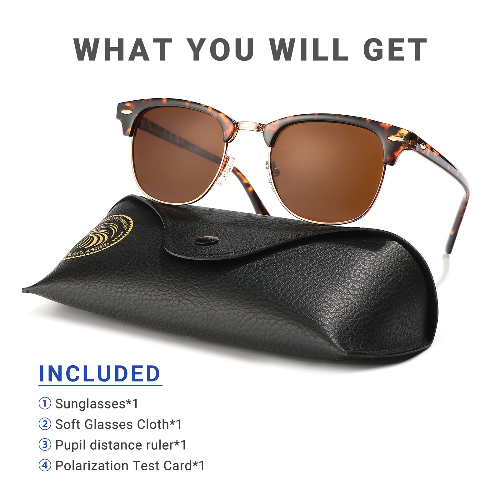 Classic Round Polarized Sunglasses for Women & Men - UV400 Protection, Anti-Glare, Fashionable Sun Glasses for Driving, Outdoor Sports & Beach Activities