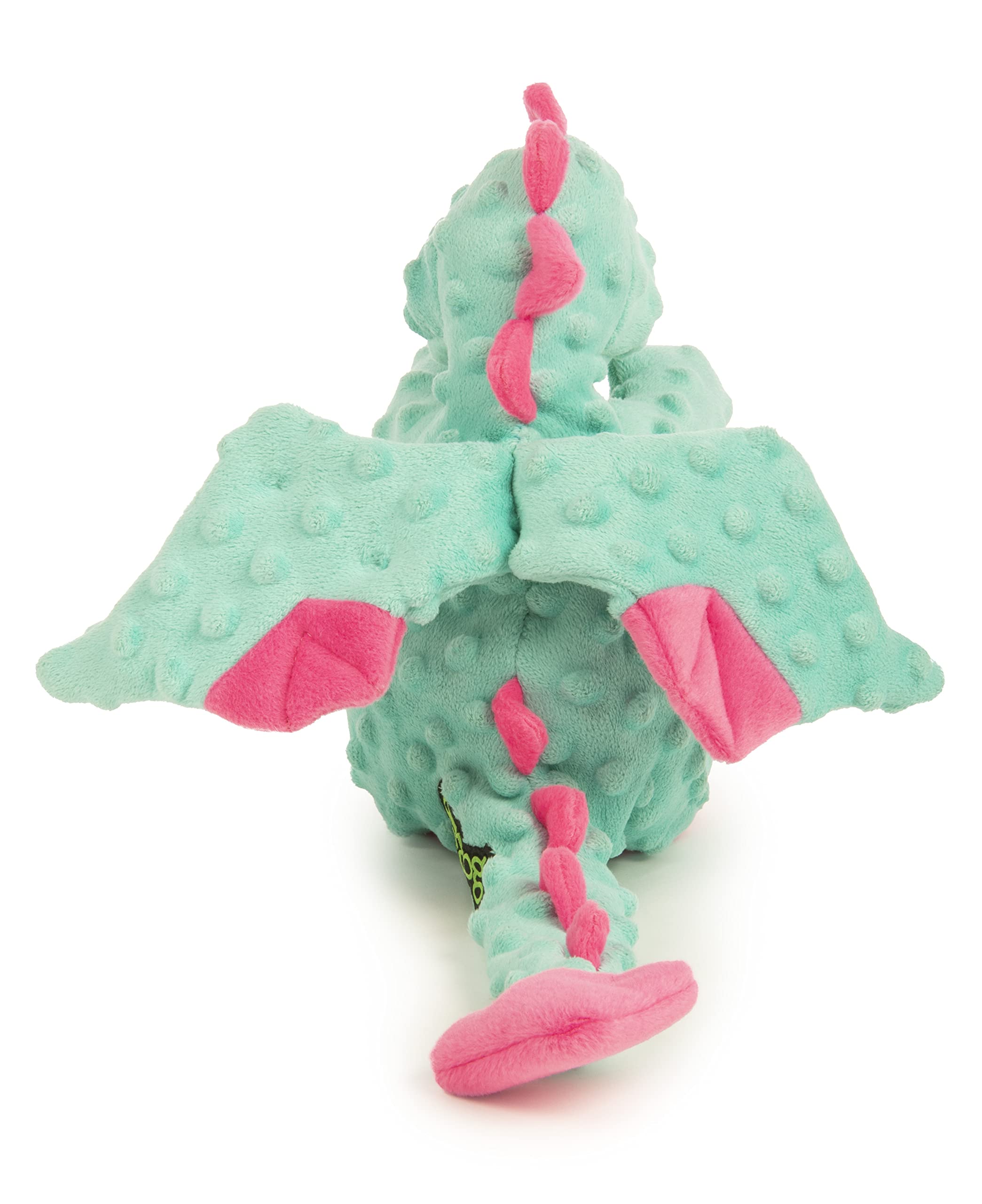 goDog Dragons with Chew Guard Technology - Durable Plush Squeaker Dog Toy for Large Dogs, Seafoam Green - Perfect for Aggressive Chewers, Interactive Play & Training Sessions