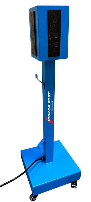 HamiltonBuhl PowerPost Mobile Charging Tower - 8 AC Outlets, 4 USB & 4 USB-C Ports Fast Charging Station for Home, Office & Travel - Perfect for Charging Multiple Devices Simultaneously