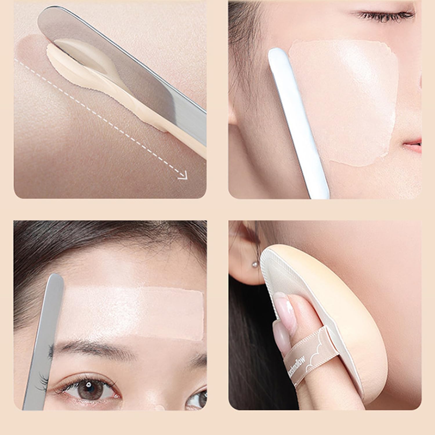 Premium Korean Stainless Steel Picasso Makeup Spatula Set - 2 Pack, Durable & Hygienic Cosmetic Spatula for Foundation, Creams & Skincare - Perfect for Makeup Artists & DIY Beauty Enthusiasts