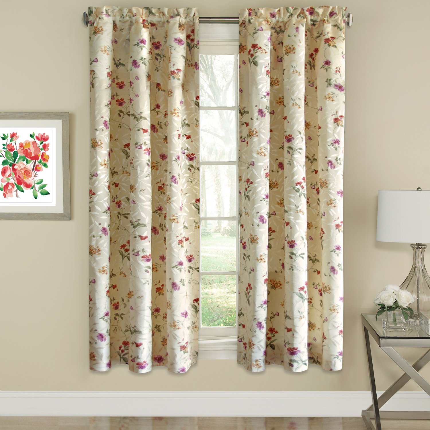 Stylish Whitfield Beige Window Curtains - 63