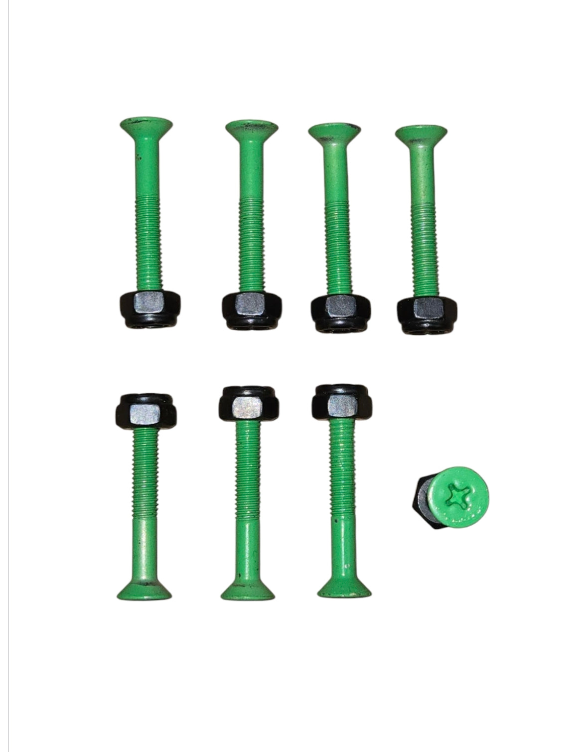 1 1/2 Inch Green Skateboard Hardware Bolts - Durable Truck Mounting Screws for Skateboard & Longboard Assembly | Perfect for DIY Skateboard Repair & Maintenance