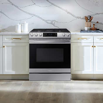 Samsung NX60T8511SS 6.0 cu. ft. Slide-In Gas Range with Air Fryer - Front Control, Stainless Steel | Perfect for Family Kitchens, Holiday Cooking & Air Frying Meals