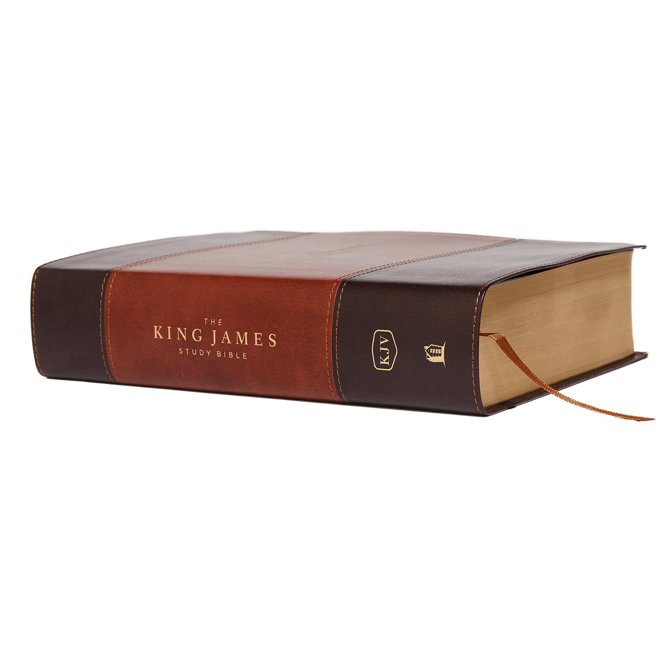 KJV Study Bible Leathersoft Brown - Thumb Indexed, Red Letter, Full-Color Edition | King James Version Holy Bible for Personal Devotion, Bible Study & Church Services