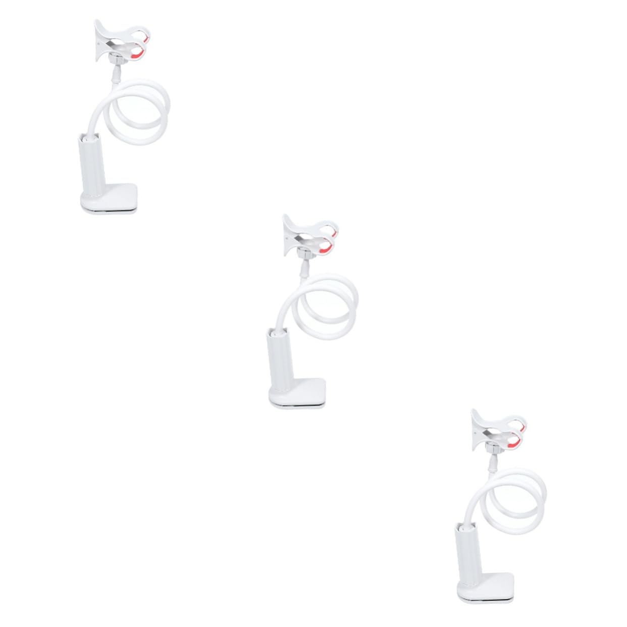 Ciieeo 3pcs Universal Car Phone Holder Clip - Durable Phone Stand & Shelf with White Clip-on Base for Home, Office, and Travel Use