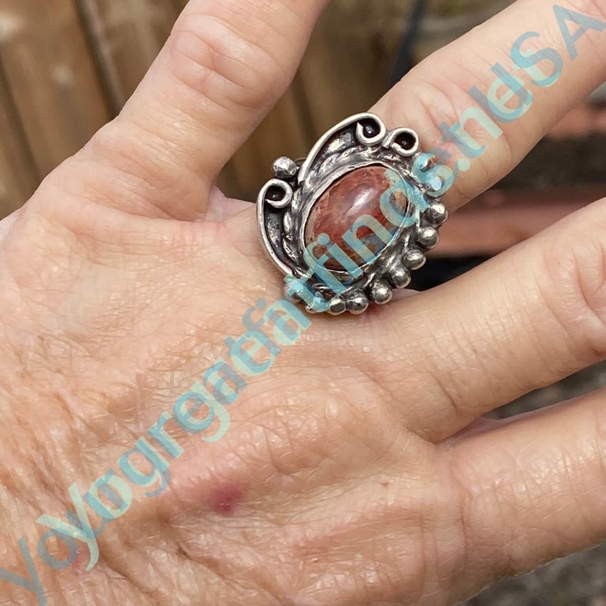 Vintage Sterling Silver Mexican Opal Ring - Size 7 | Handmade Jewelry for Women, Gift for Her | Perfect for Weddings, Anniversaries & Special Occasions