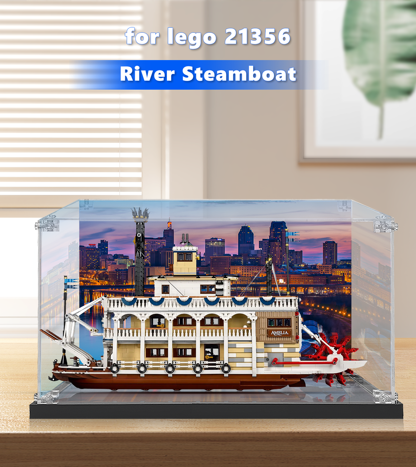 LEGO® Ideas River Steamboat 21356 Display Case - Premium Acrylic Showcase for Collectible LEGO Sets - Perfect for Home Decor, Office Display & Gift Giving