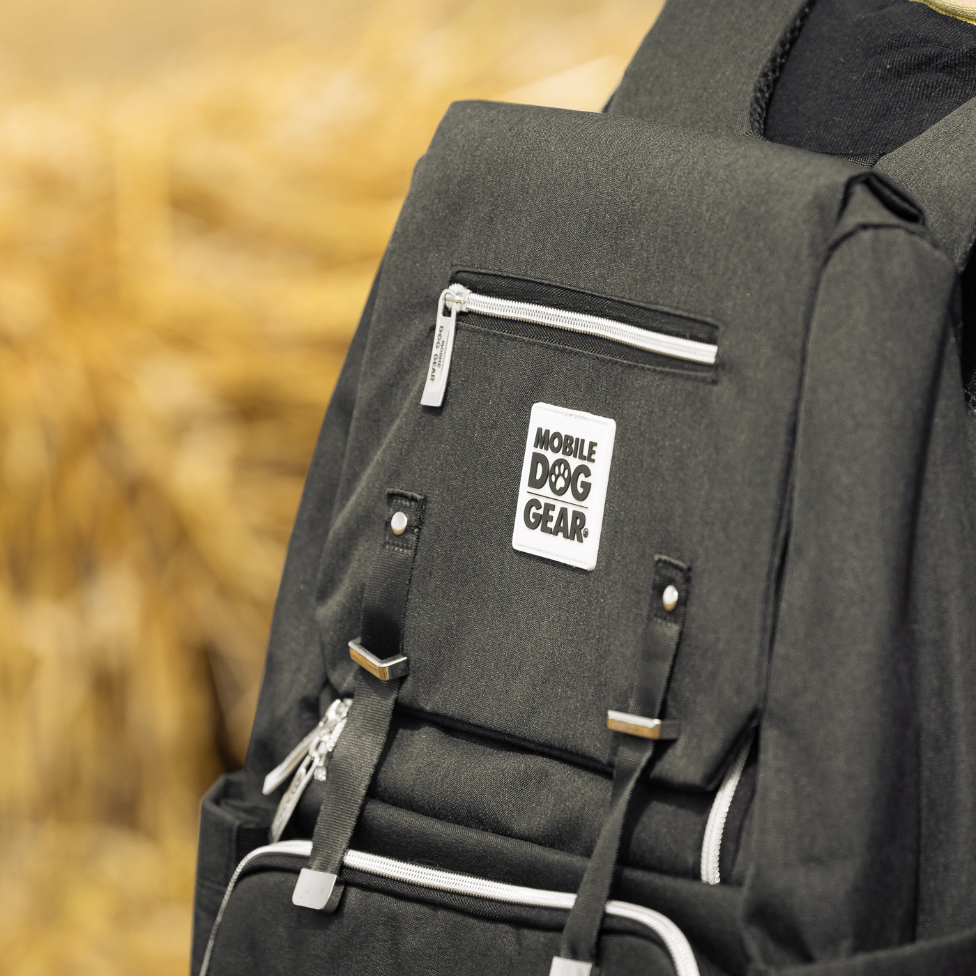 Mobile Dog Gear Black One Flap Week Away Backpack - Durable Pet Travel Backpack for Small Dogs & Cats - Perfect for Hiking, Camping & Airplane Travel