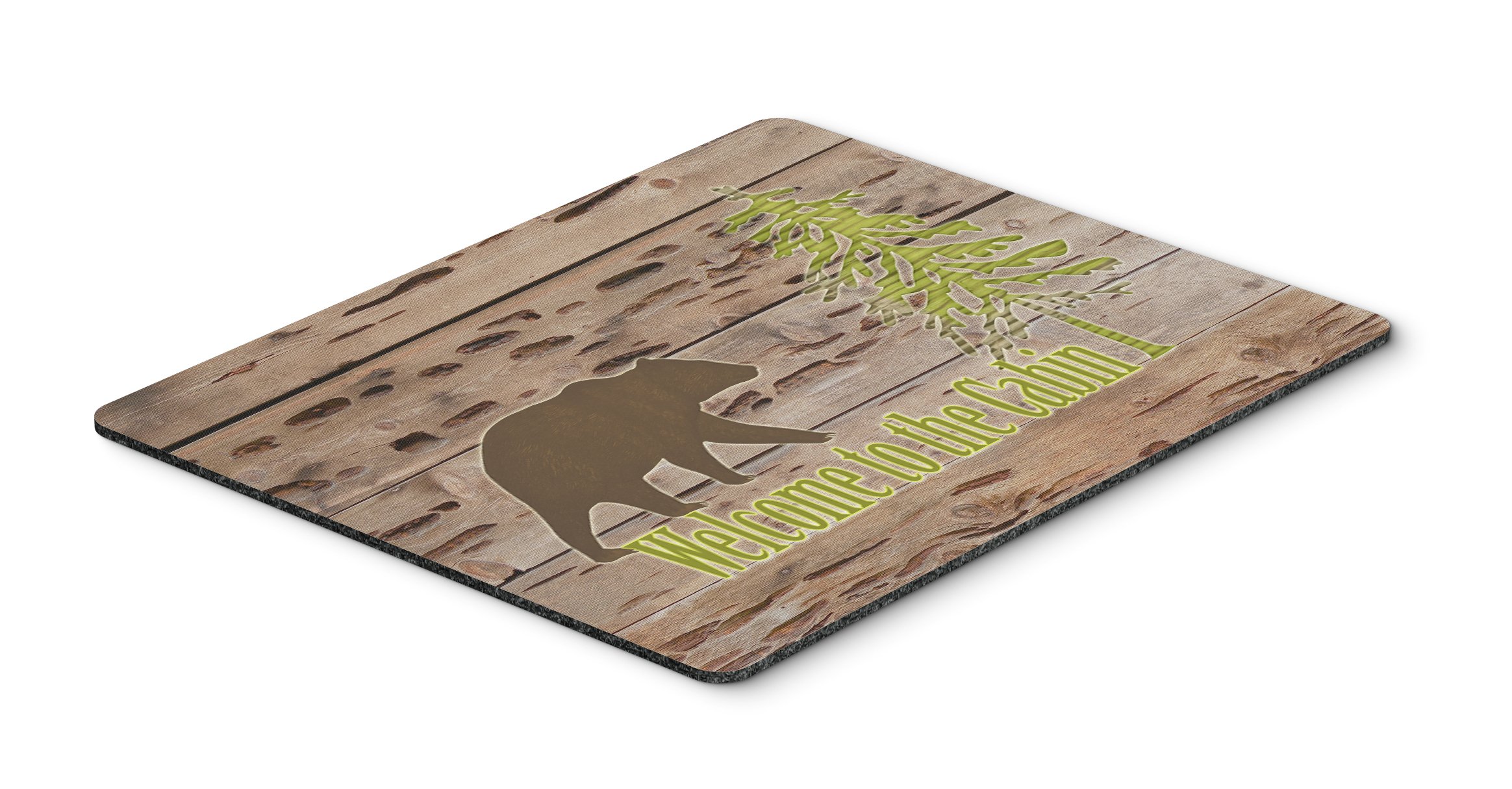Caroline's Treasures SB3081MP Welcome to The Cabin Mouse Pad - Large Washable Non-Slip Desk Mat for Home Office, Gaming & Computer Work - Perfect as Hot Pad, Trivet & Laptop Accessory - Rustic Cabin Decor for Cozy Workspaces