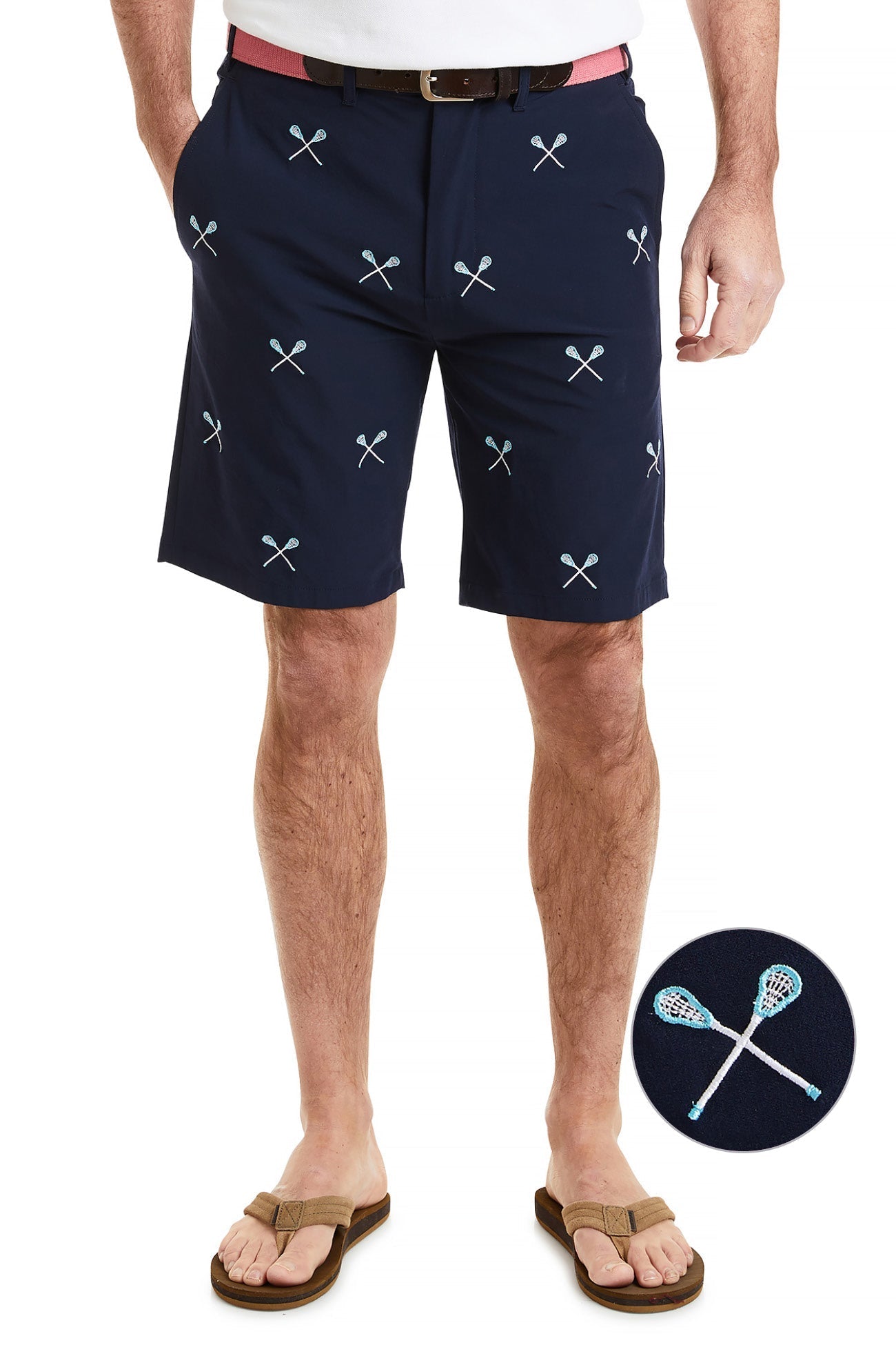ACKformance Performance Shorts - Nantucket Navy Quick-Dry Athletic Shorts with Lacrosse Stick Design for Men | Perfect for Lacrosse Training, Gym Workouts & Casual Wear