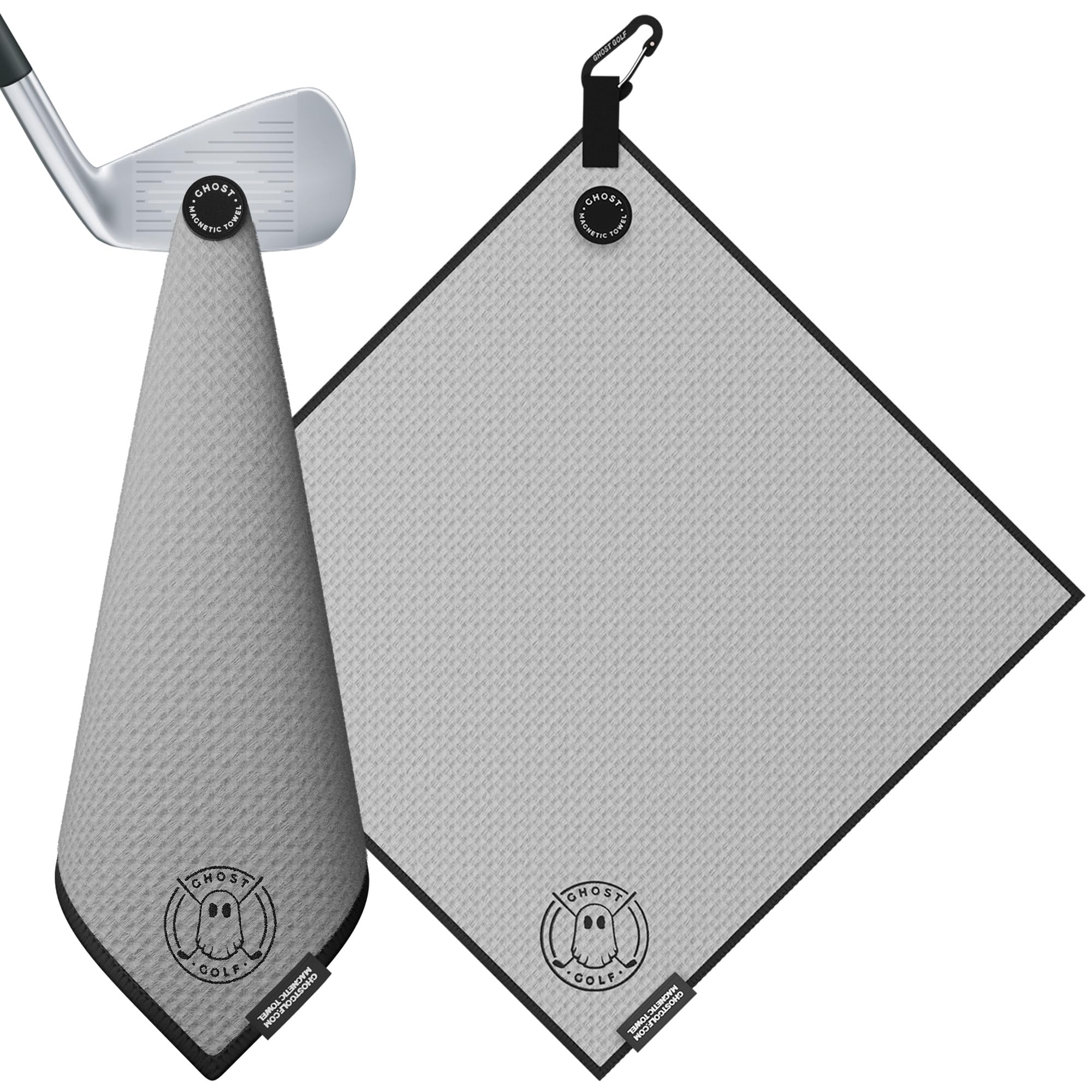 Premium Ghost Golf Magnetic Towel - Ultra-Absorbent Microfiber Golf Towel with Strong Magnet for Golf Carts & Clubs - 18
