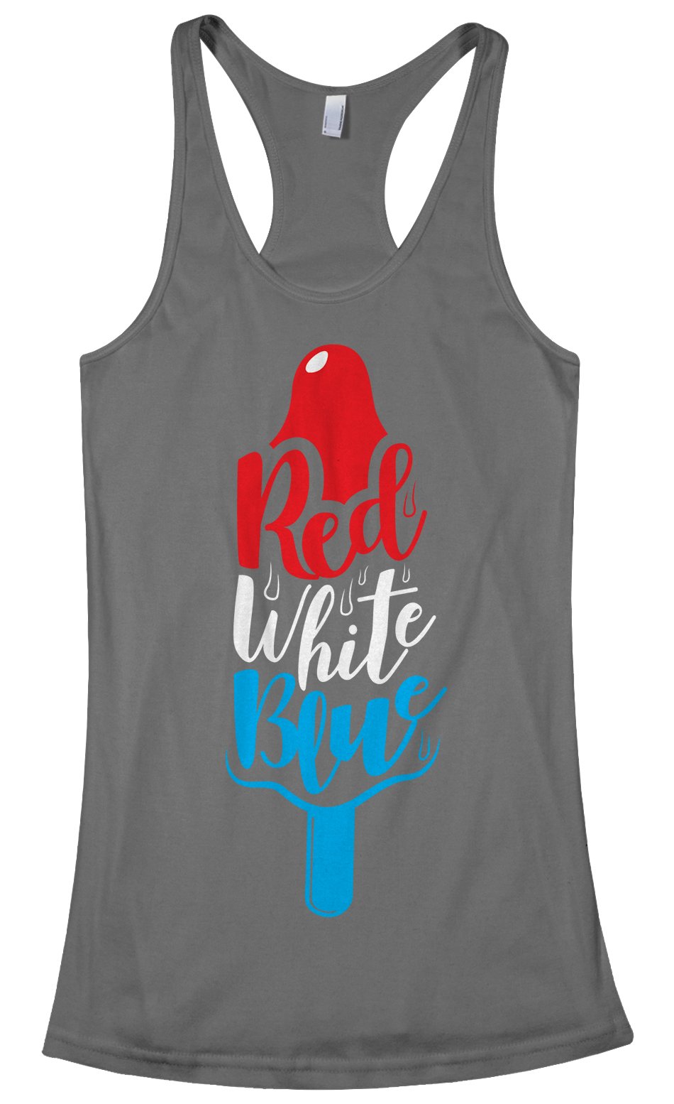 Threadrock Women's Red White & Blue Ice Pop Racerback Tank Top - Comfortable Workout & Yoga Top for Women, Perfect for Gym, Running & Summer Outfits