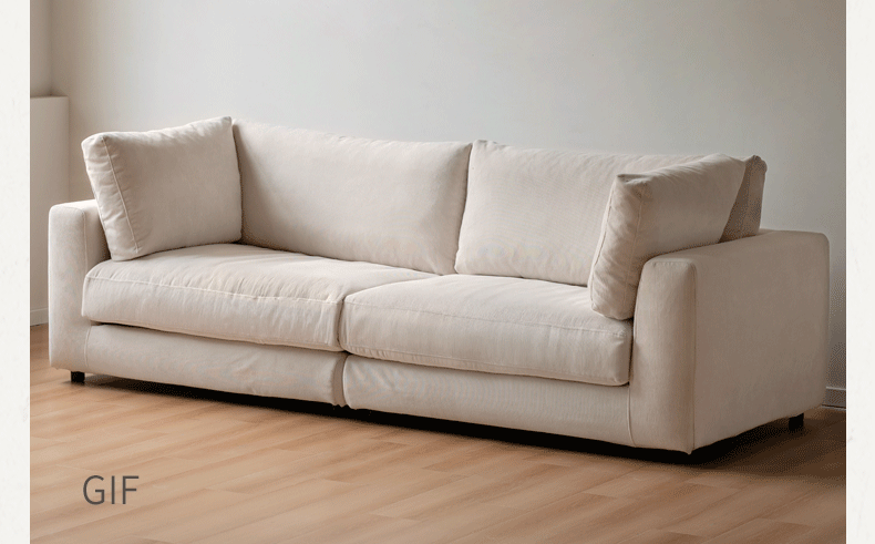 Modern Fabric Sofa - Straight Design in White & Cream | Perfect for Living Room, Lounge, or Office Comfort