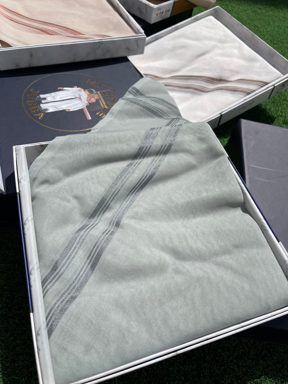 Muted Grey Green Keffiyeh Scarf with Silver Metallic Border - 100% Cotton Shemagh for Men & Women - Perfect for Outdoor, Travel, and Fashion Accessories