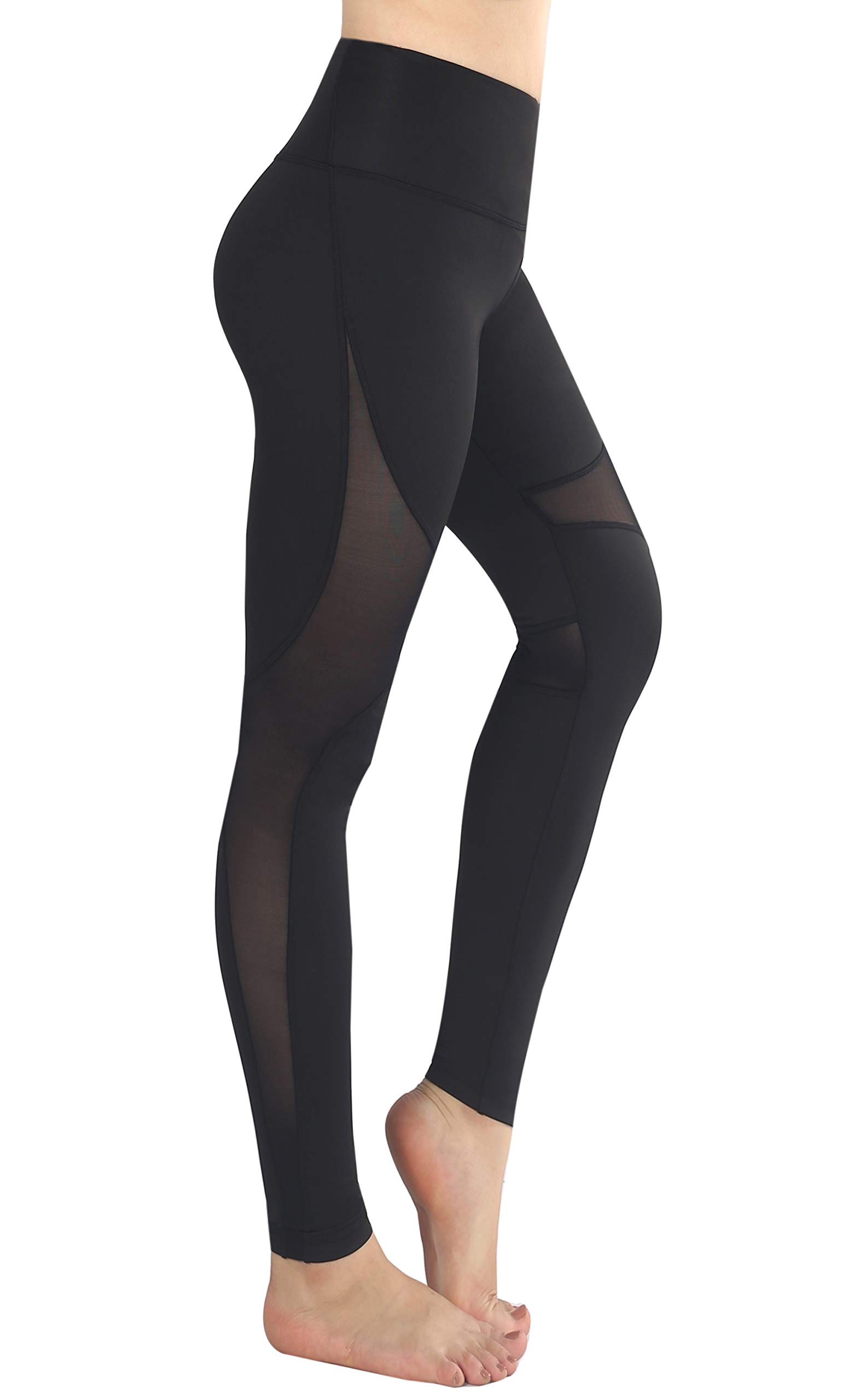 Women's High-Waist Sugar Pocket Yoga Pants with Mesh Side Panels & Pockets - Perfect for Yoga, Gym Workouts & Lounge Wear