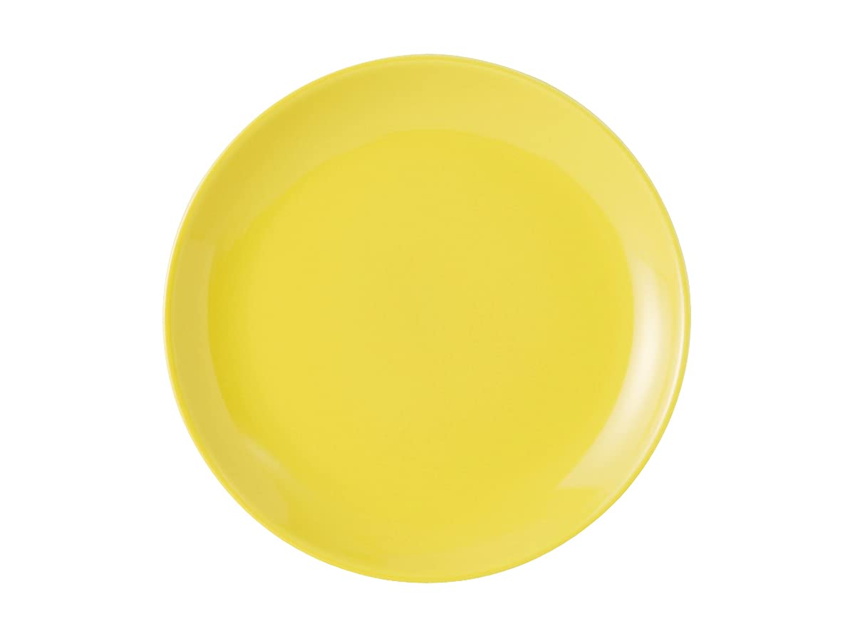 Tuxton BSA-0904 9-Inch Round Ceramic Dinner Plate - Narrow Rim, Microwave & Dishwasher Safe, Oven Proof, Vitrified China - Saffron Color (Pack of 12) - Perfect for Restaurants, Healthcare Facilities & Home Dining