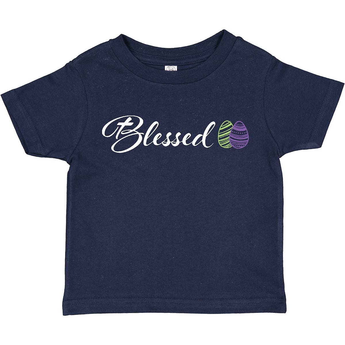 Easter Blessed Toddler T-Shirt with Green & Purple Eggs for Holiday Outfits
