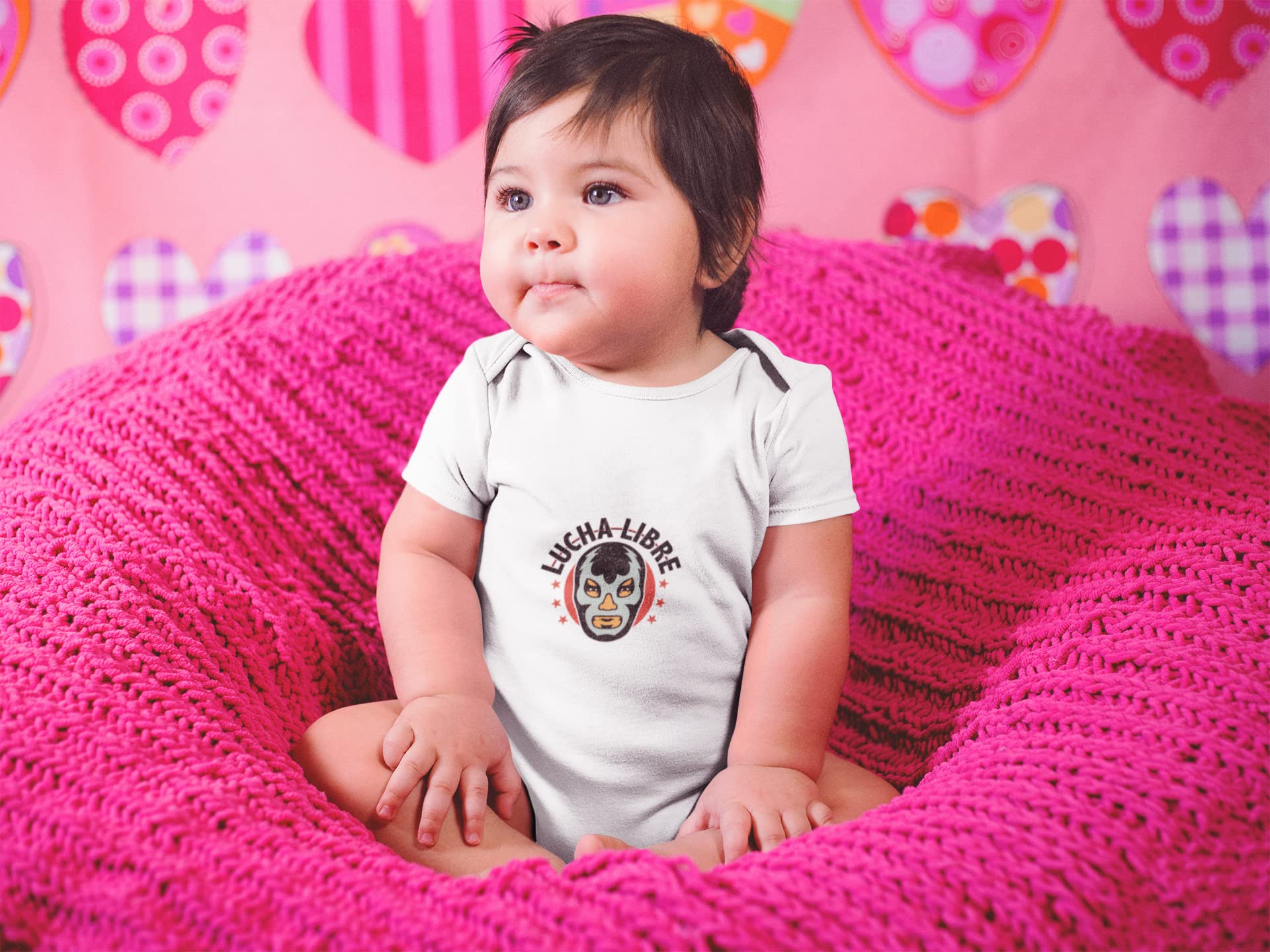 Pop Threads Lucha Libre Retro Mexican Wrestler Wrestling Bodysuit for Baby Boys & Girls - Perfect for Wrestling-Themed Parties, Halloween Costumes & Fun Photo Shoots