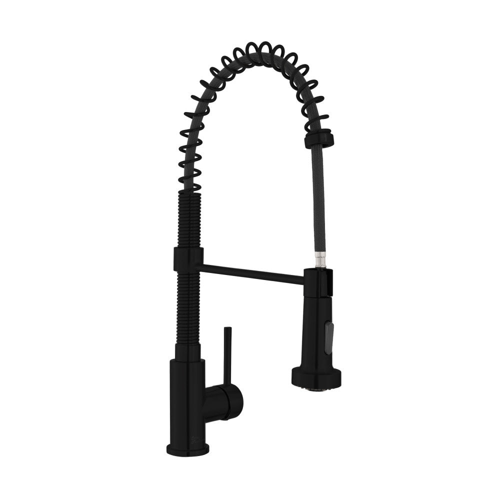 Nouvet Matte Black Single Handle Pull Down Kitchen Faucet - Modern Sink Faucet for Home, Restaurant & Commercial Use