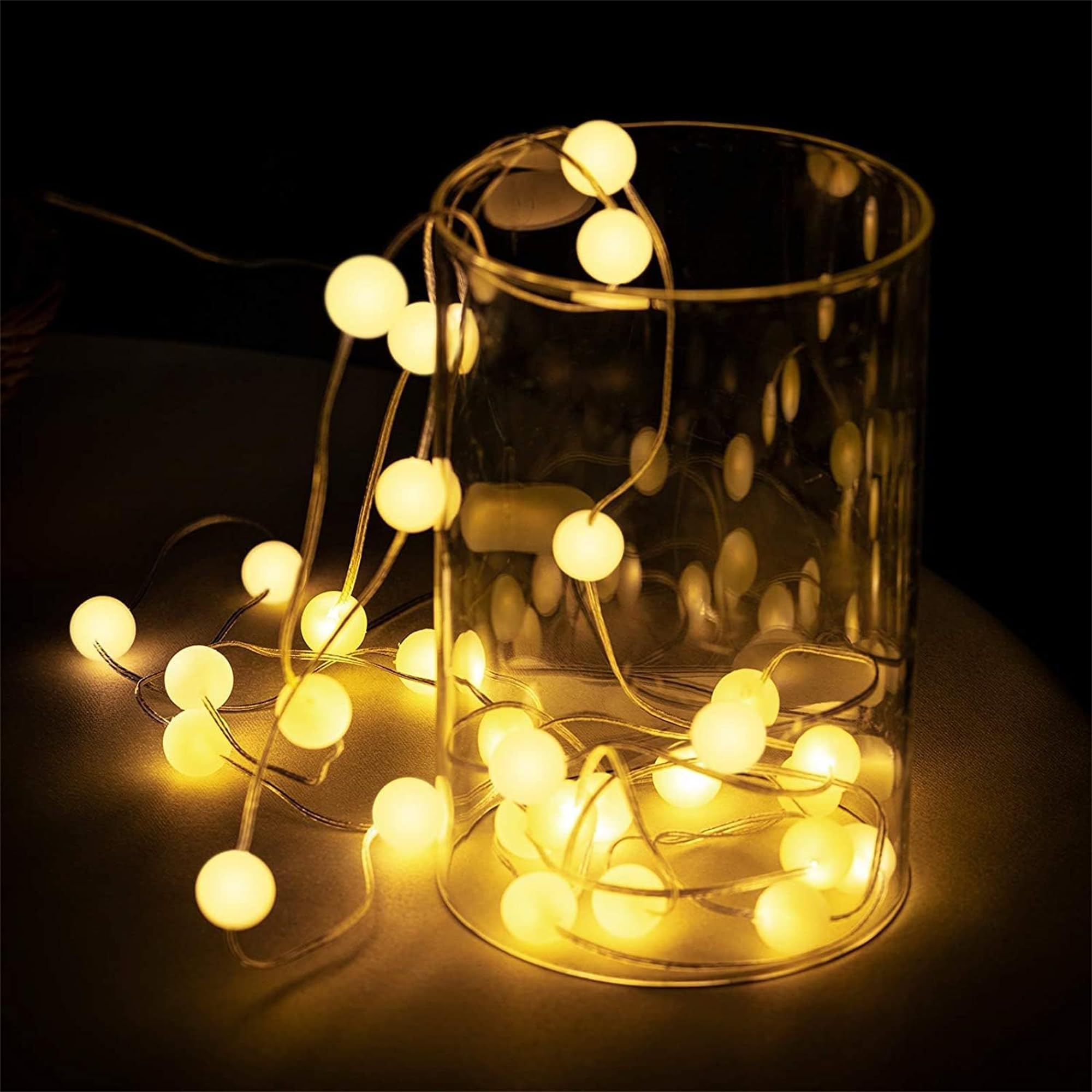 Hiboom 10 Ft 30 LED Globe Ball String Lights - 8 Lighting Modes with Remote & Timer, Battery Operated Fairy Lights for Indoor Outdoor Decor - Perfect for Bedroom, Wedding, Patio, Garden Party & Holiday Decorations