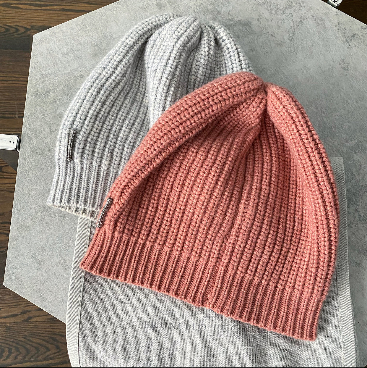 Brunello Cucinelli Light Grey Cashmere Knit Toque Hat - Luxury Winter Beanie for Men & Women - Perfect for Skiing, Snowboarding & Cold Weather Fashion