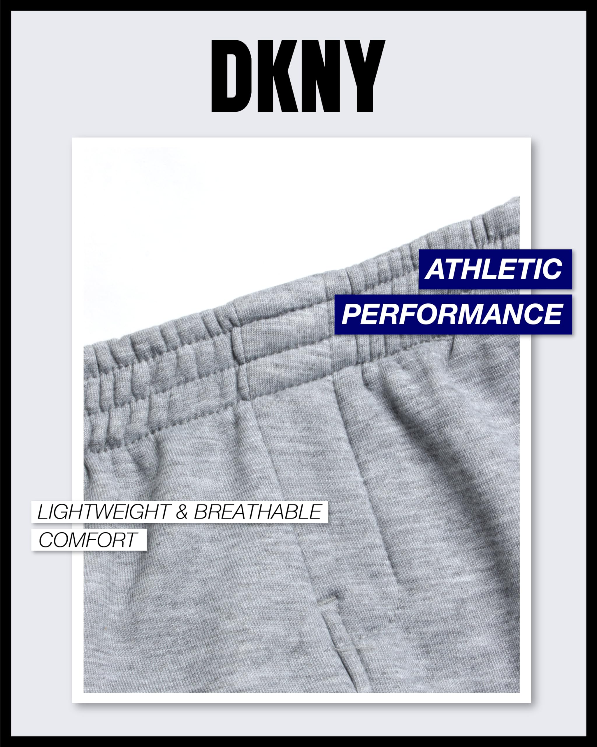 DKNY Toddler Boys' Fleece Joggers - 2 Pack Soft Performance Sweatpants for Active Kids (2T-7) | Perfect for Playdates, School & Outdoor Activities