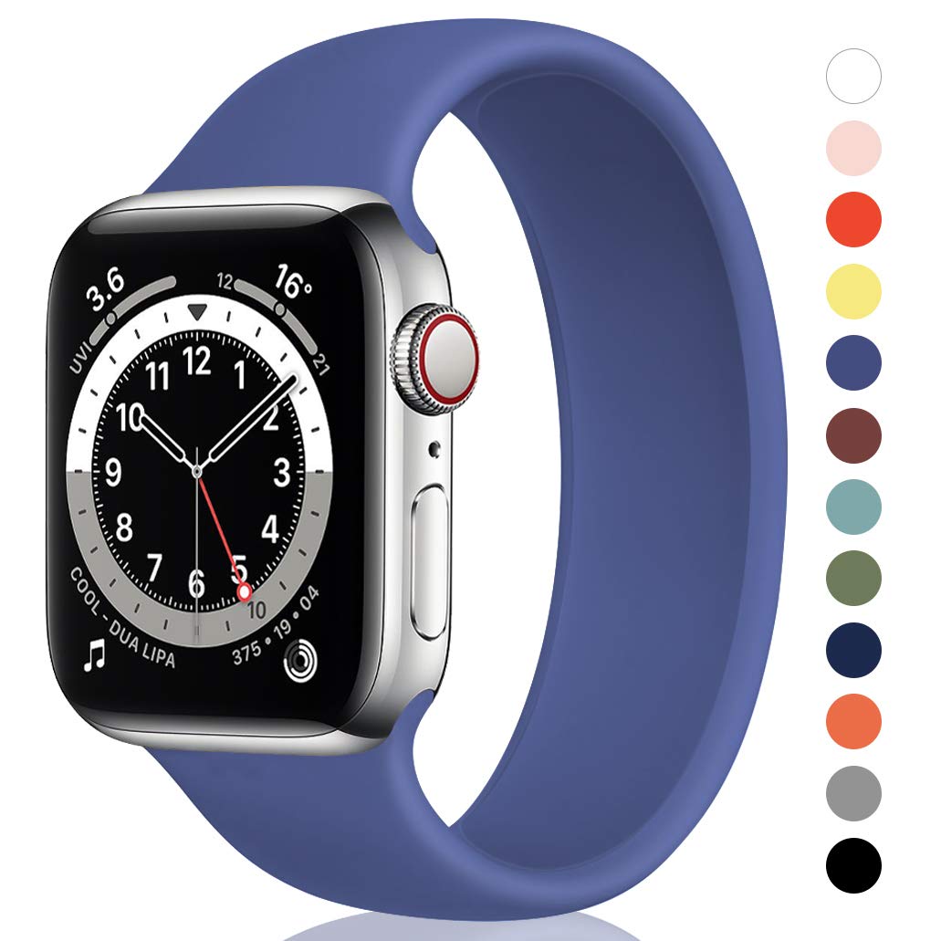 Unnite Stretchy Solo Loop Bands for Apple Watch 38mm 40mm 41mm 42mm 44mm 45mm 49mm - Soft Silicone Elastic Sport Replacement Band Compatible with iWatch Series SE/8/7/6/5/4/3/2/1 - Perfect for Workouts, Running & Everyday Wear (Men & Women)