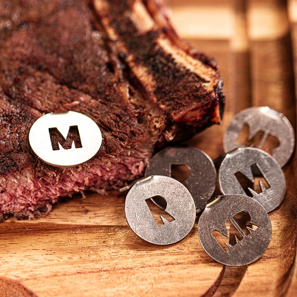 Man Crates Steak Night Crate - Premium Solid Wood Steak Plates, Professional Stainless Steel Knives, Unique Steak Charms & Gourmet Seasonings - Ultimate Steak Lover Gift Set for BBQ, Grilling & Special Occasions
