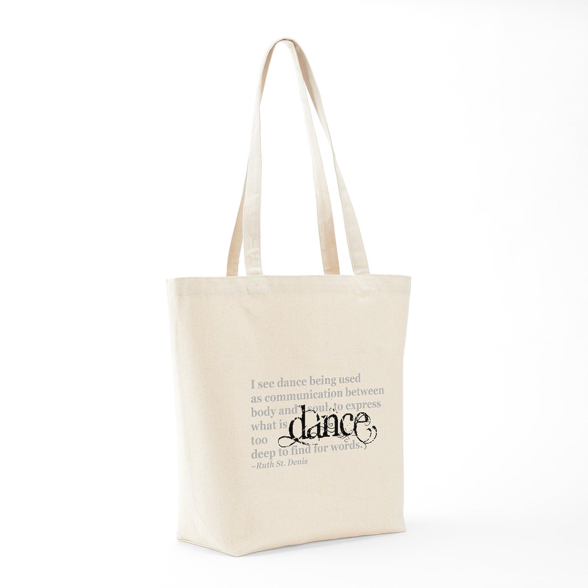Dance Quote Tote Bag - Natural Canvas Reusable Shopping Bag for Groceries, Beach & Gym | Inspirational Dance Gift for Dancers & Teachers