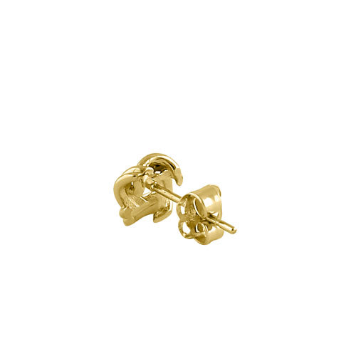 14K Yellow Gold Double Love Knot Earrings for Women - Elegant & Timeless Jewelry Gift for Anniversary, Valentine's Day & Special Occasions