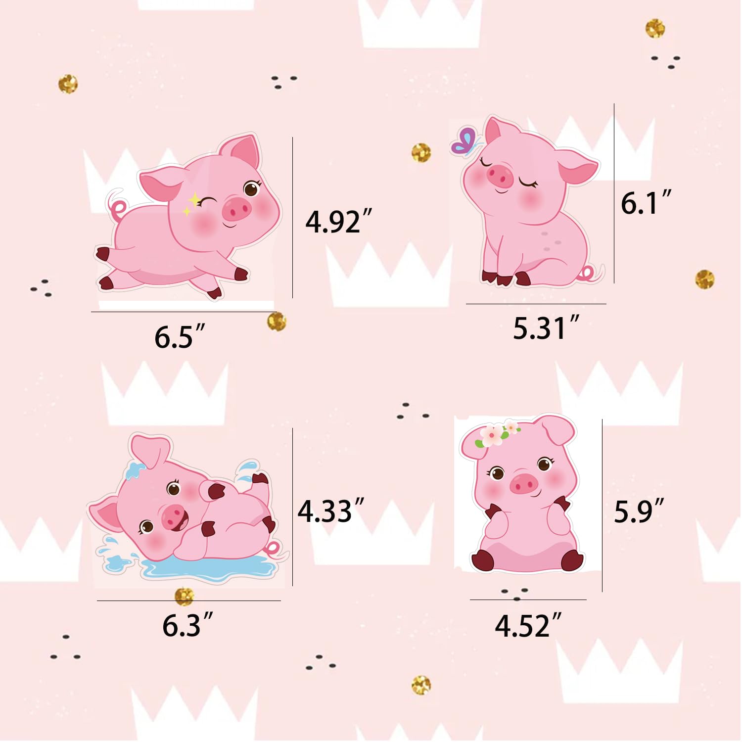 30pcs Pink Piggy Hanging Swirl Decorations - Cute Farm Animal Party Supplies for Kids Birthday, Baby Shower & Themed Events - Cartoon Pig Ceiling Streamers for Room, Classroom and Party Decorations