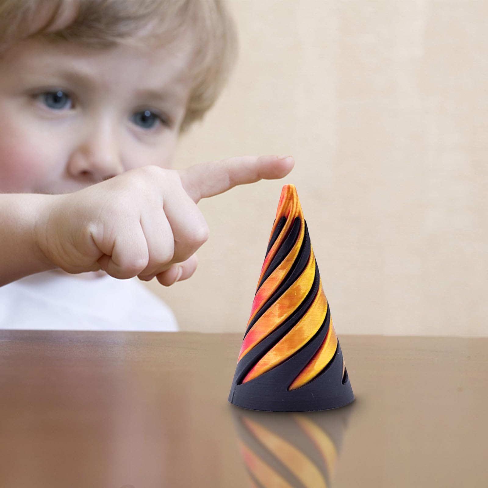 Impossible Pyramid Passthrough Toy - Helix Nut Spiral Cone Fidget Toy for Stress Relief | Mini Vortex Thread Illusion Puzzle | Desk Decor for Office & Home | Unique Gift Idea for Adults & Kids (2pcs) - Perfect for Anxiety Relief, Focus Enhancement and Creative Play