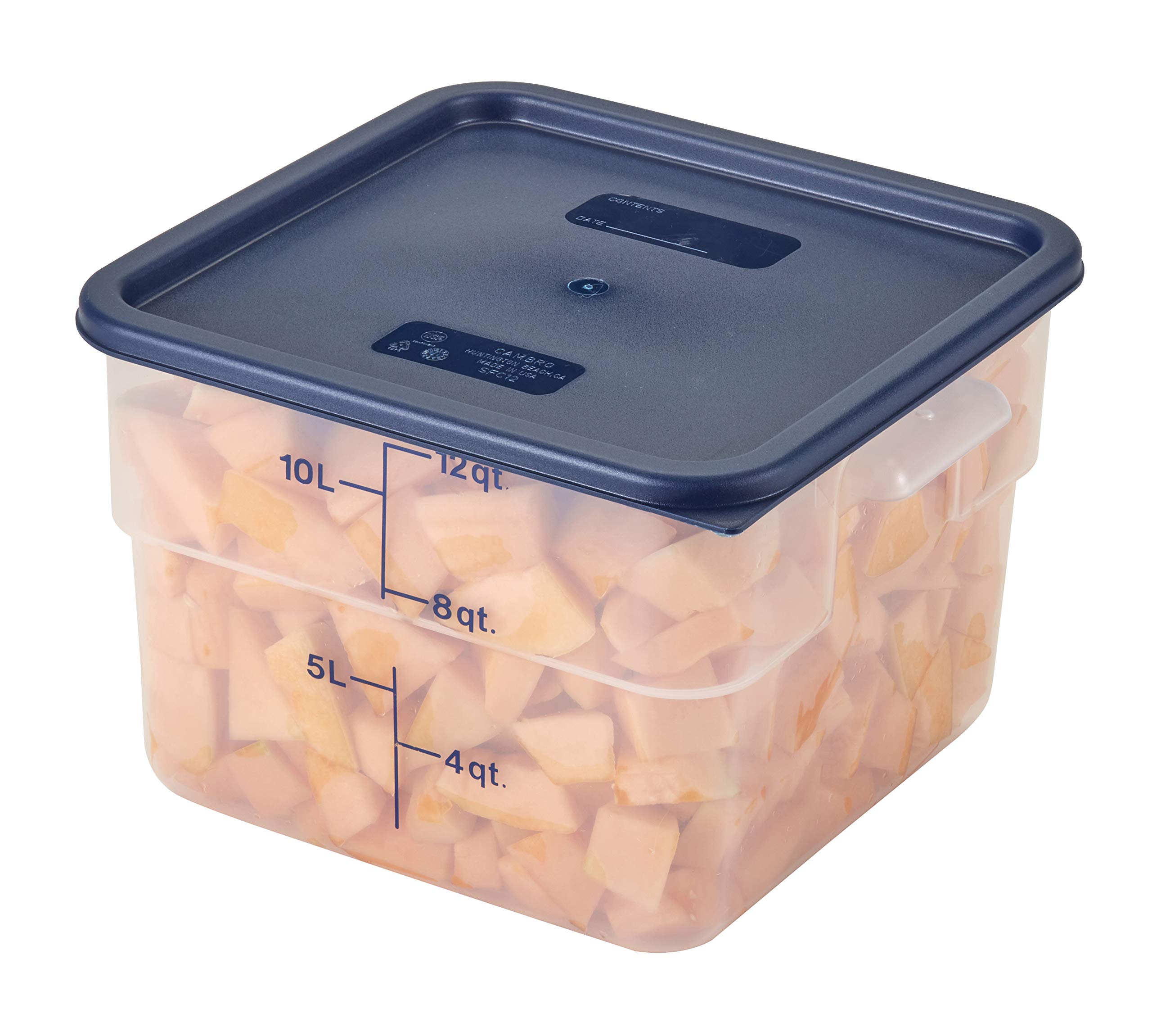 Cambro 12SFSPP190 12 Quart Polypropylene Food Storage Container - CamSquare® (Case of 6) | Commercial Kitchen, Restaurant, Catering & Bulk Food Storage Solution