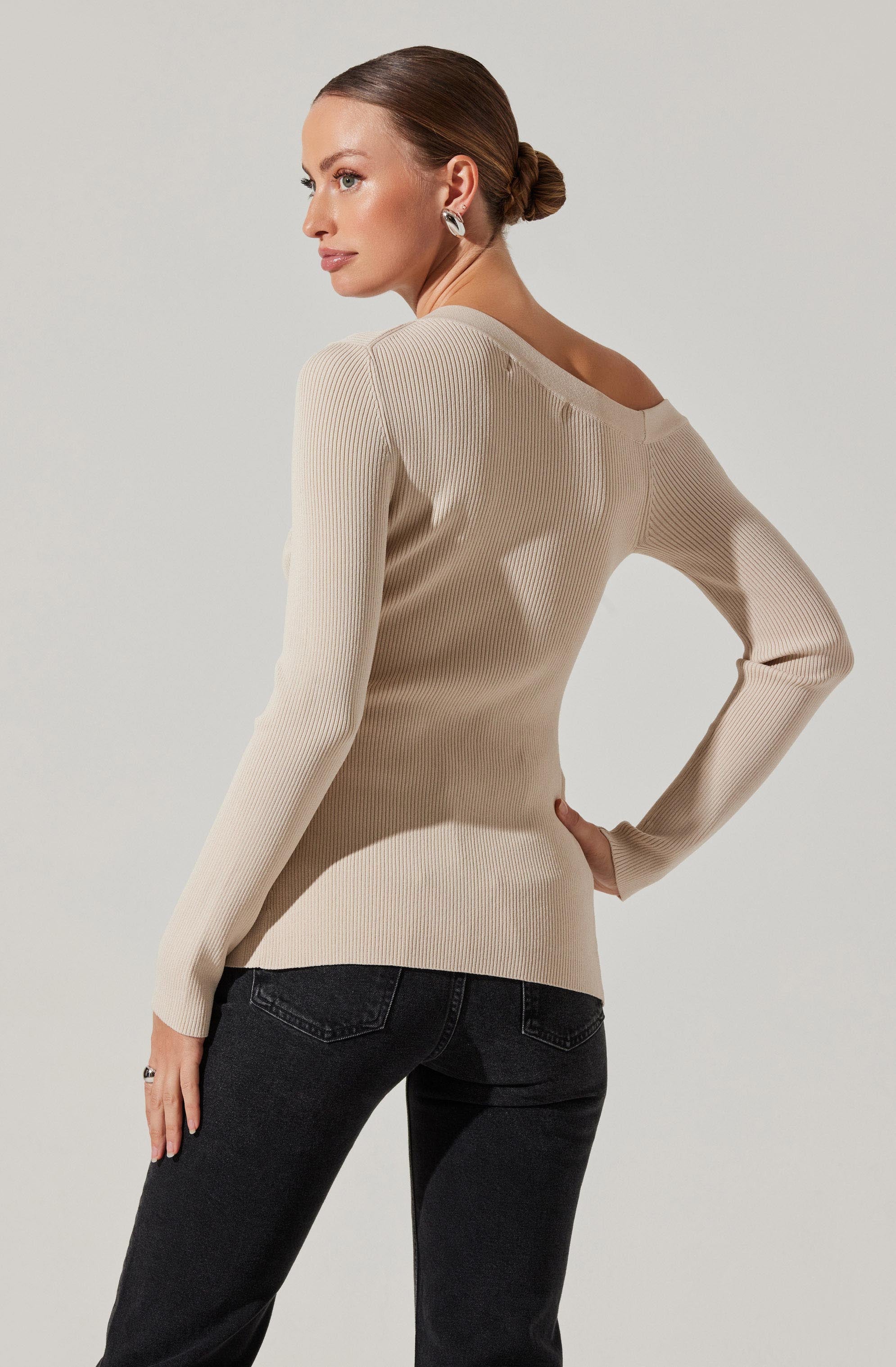 Celin One Shoulder Ribbed Sweater for Women | Trendy Off-Shoulder Knit Top | Perfect for Date Night, Parties & Casual Outfits