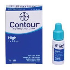 Contour High Level Control Solution 2.5mL for Diabetes Testing - Accurate Glucose Meter Calibration Fluid for Home & Travel Use