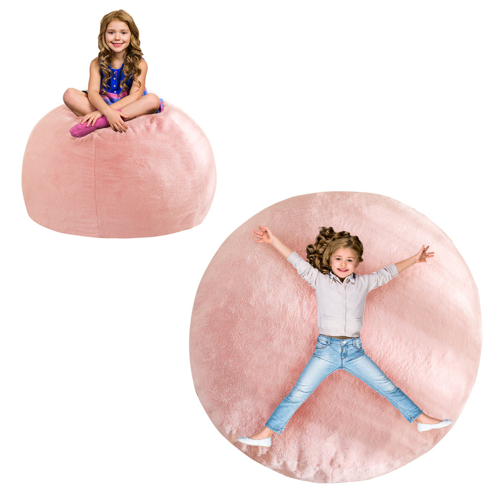 MAXYOYO 2-in-1 Convertible Kids Bean Bag Chair & Floor Bed - Soft Pink Lounge Chair for Boys & Girls - Perfect for Playroom, Bedroom, Reading Nook & Sleepovers
