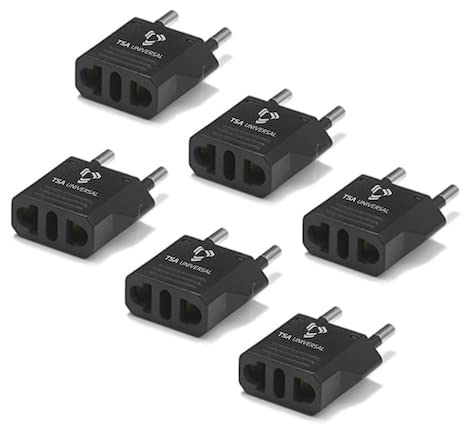 US to Sao Tome & Principe Travel Power Adapter - 6 Pack Black Universal Plug Converter for North American Devices - Compatible with iPhone, iPad, Laptop, Camera & Electronics - Perfect for Business Travel, Vacation & Study Abroad