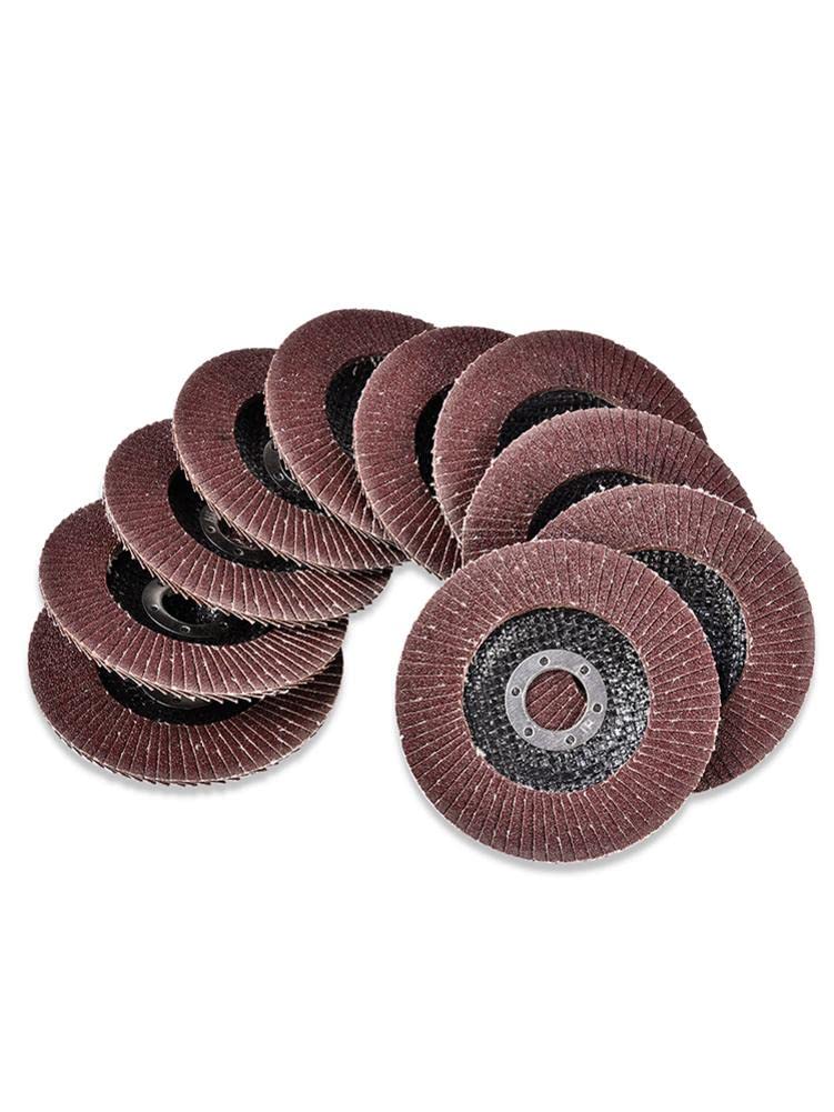 10PCS 40/60/80/120 Grit Flap Sanding Discs for Angle Grinder - 115mm Abrasive Wheels for Metal, Plastic & Wood - Rotary Tool Accessories for DIY Projects & Professional Use