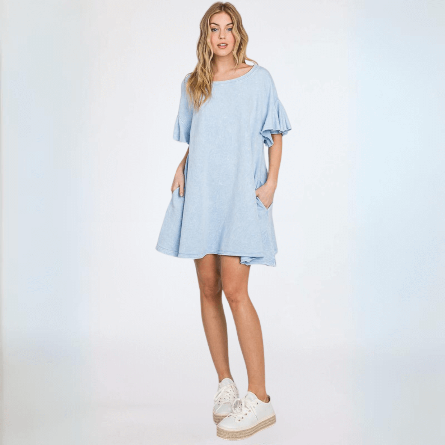 Soft Cotton French Terry Dress - Made in USA | Women's Casual Lounge Dress for Home, Travel & Everyday Wear